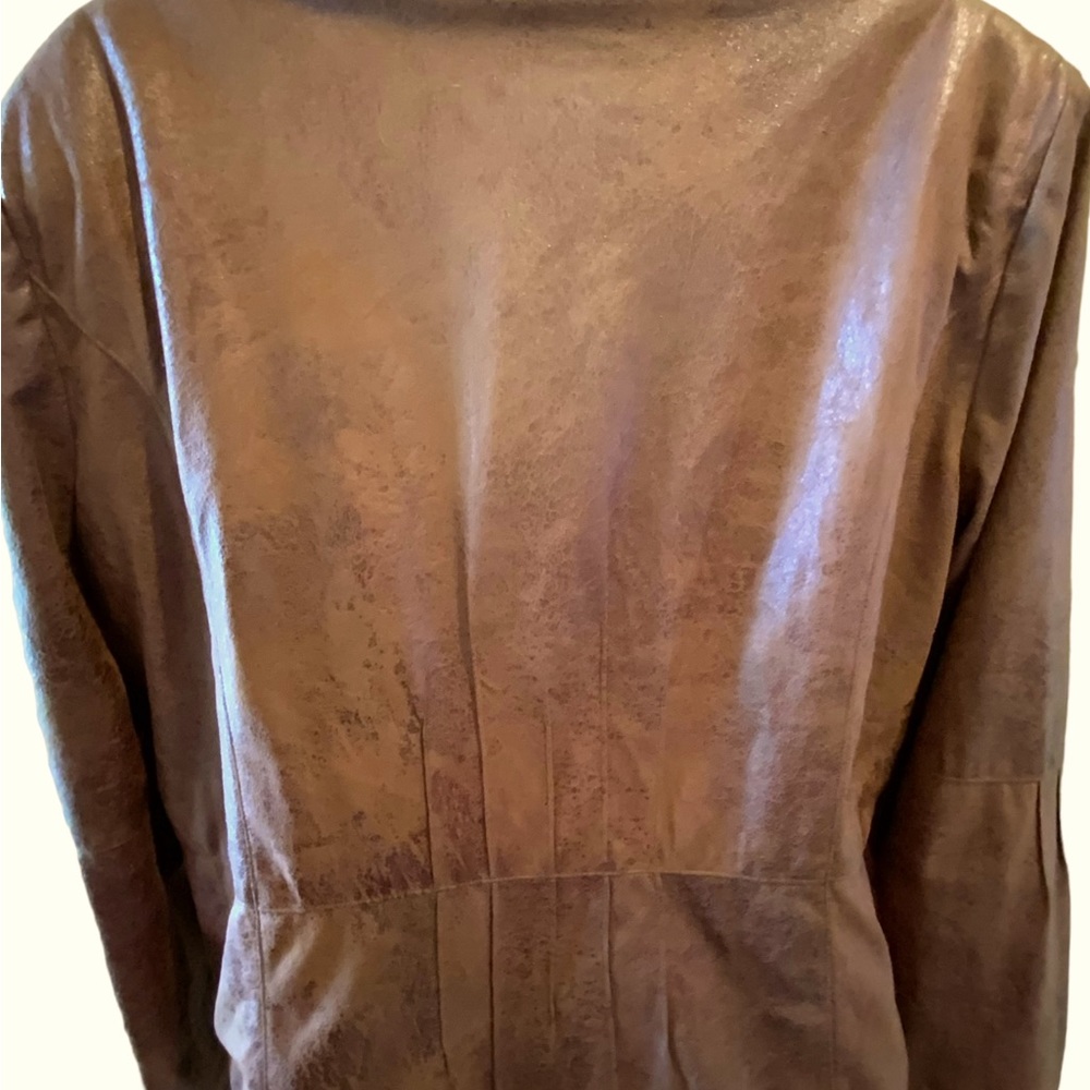 City Girl Nancy Bolen Jacket Brown Faux Leather Lightweight Fully Lined Large - Picture 2 of 12